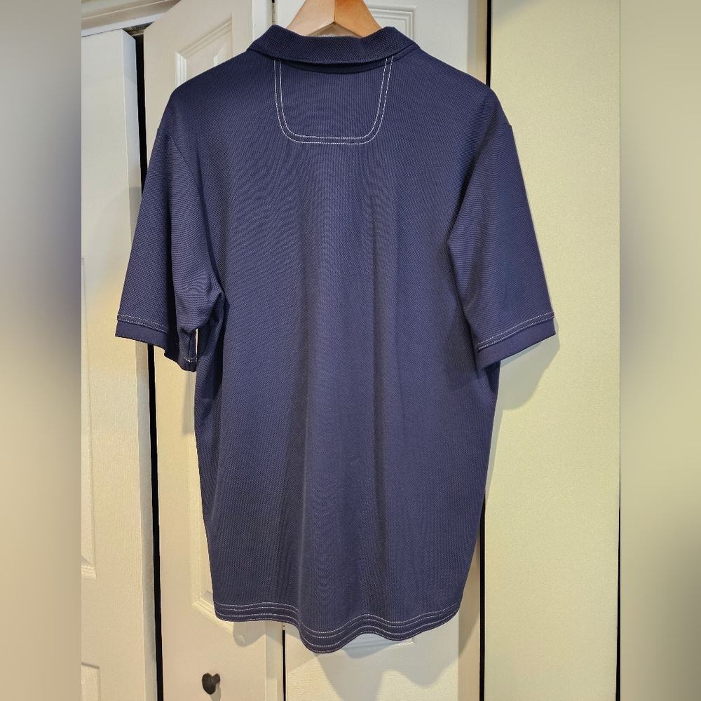 TOMMY BAHAMA Emfielder Island Zone Polo Navy Blue MEDIUM Short Sleeve - Picture 10 of 12